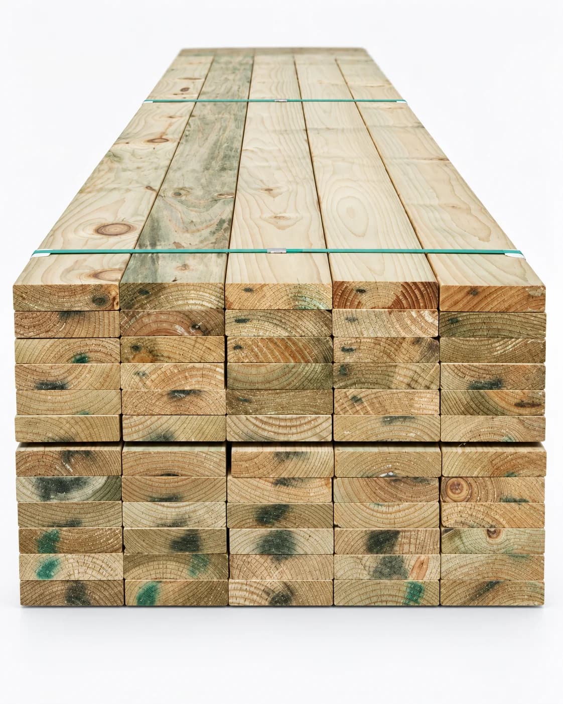 Treated Radiata Pine timber stack for construction applications.